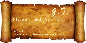 Glaser Tamás névjegykártya